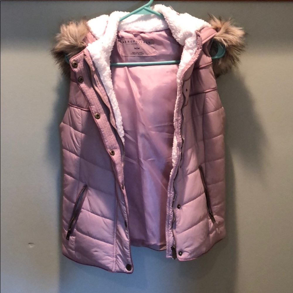 Furry hooded fluffy vest